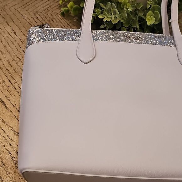 Kate Spade Gray Glitter Tote NWT - Picture 3 of 16